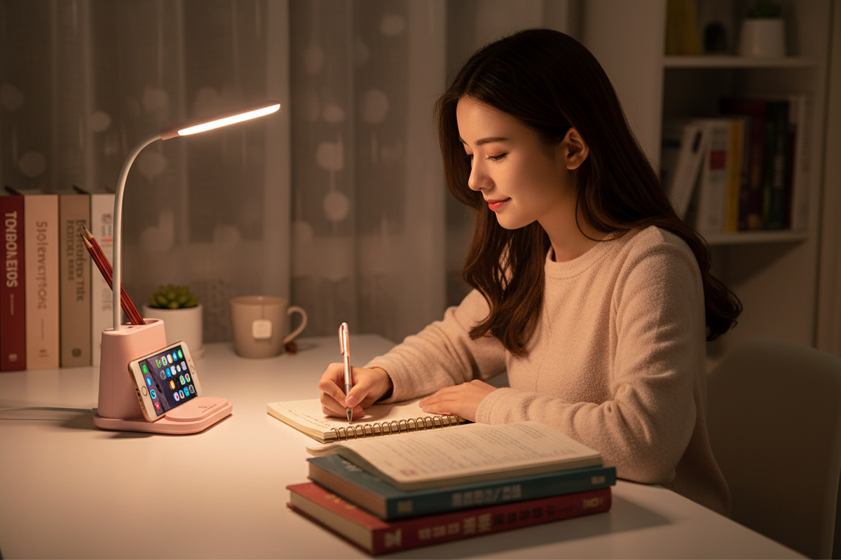 Lampe LED de bureau - en utilisation