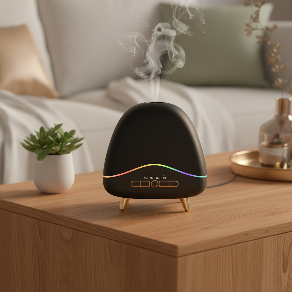 Diffuseur Effet Flamme LED dans une ambiance cocooning chaleureuse