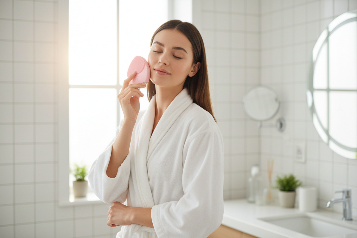 Brosse nettoyante visage silicone - lifestyle utilisation
