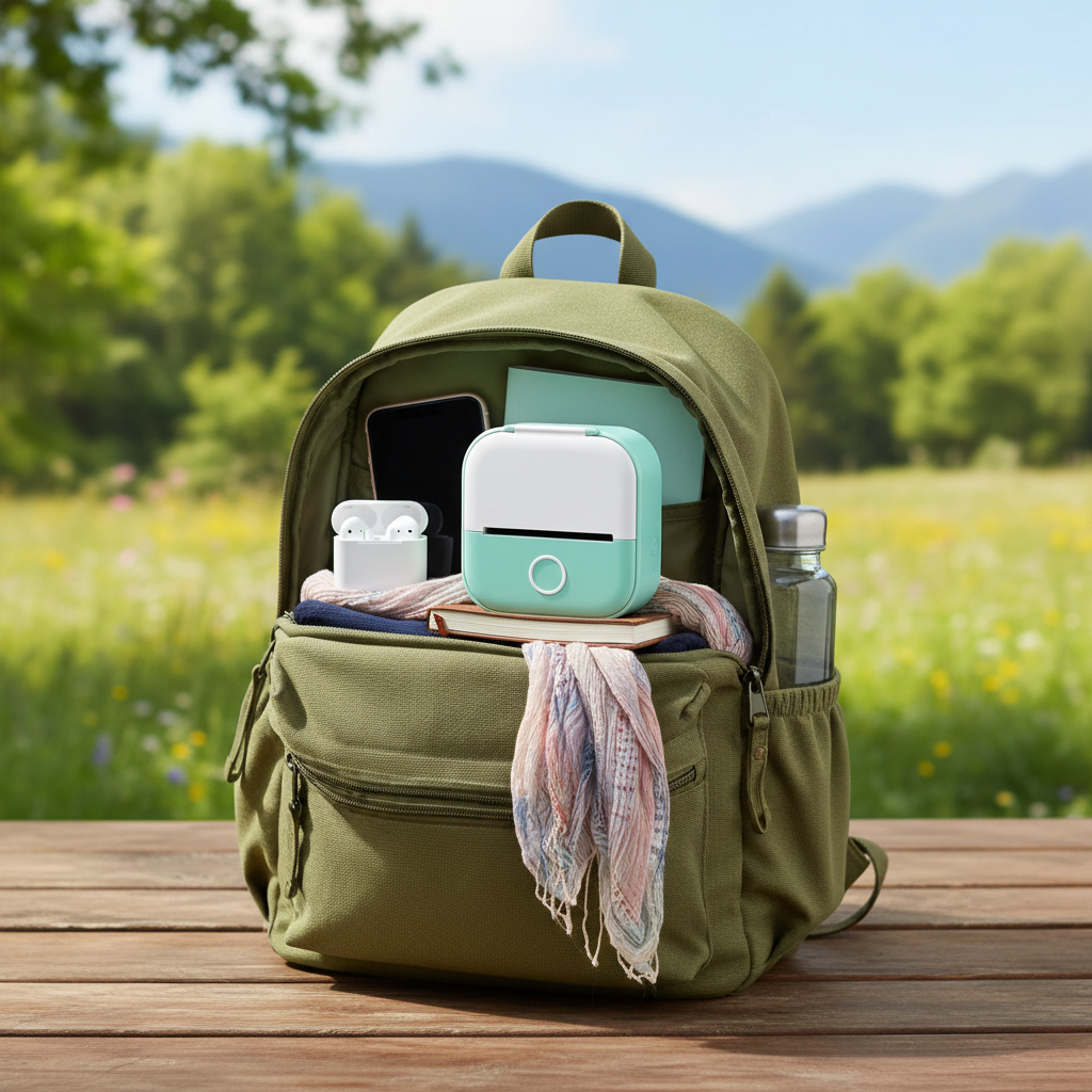 Mini imprimante bluetooth lifestyle voyage sac à dos